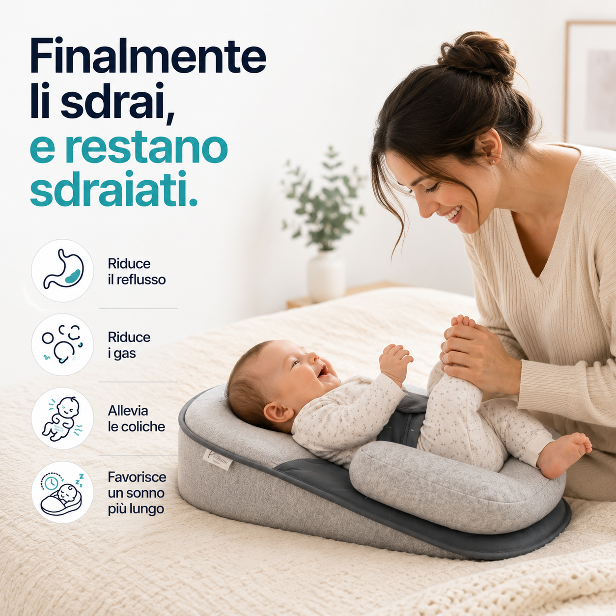 Il Cuscino Per il Reflusso, le Coliche e un Sonno migliore del tuo Bambino