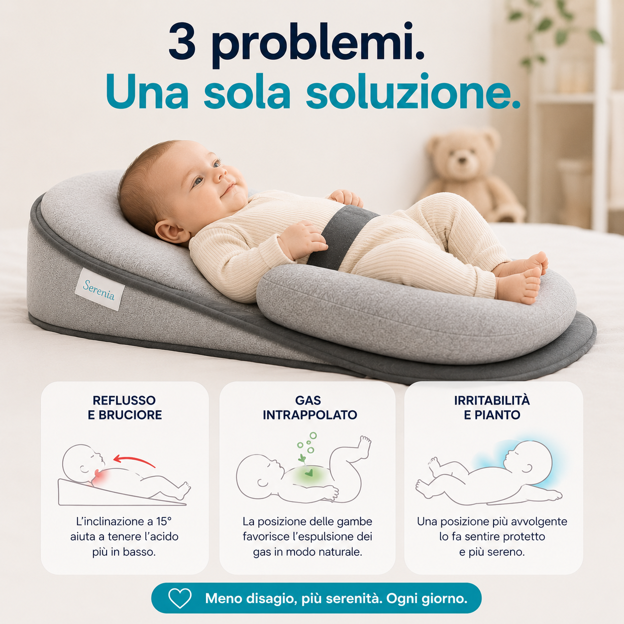 Il Cuscino Per il Reflusso, le Coliche e un Sonno migliore del tuo Bambino