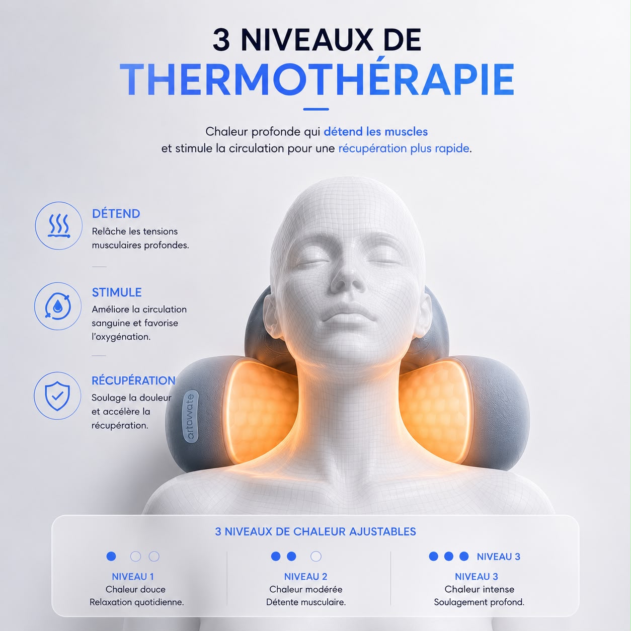 Altis™ - Dispositif de relaxation cervicale chauffant 3-en-1